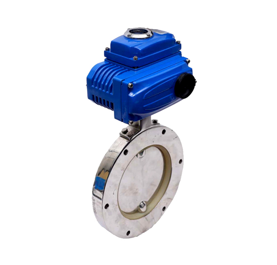 Motorized Actuator Operated Pharma Butterfly Valve Wafer End